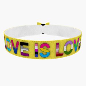 LGBTQ Love is Love gelb Stoffarmband - Ansicht 1