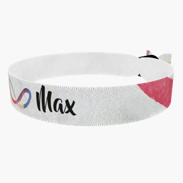 Ansicht von links vorne: Fancy Infinity Stoffarmband