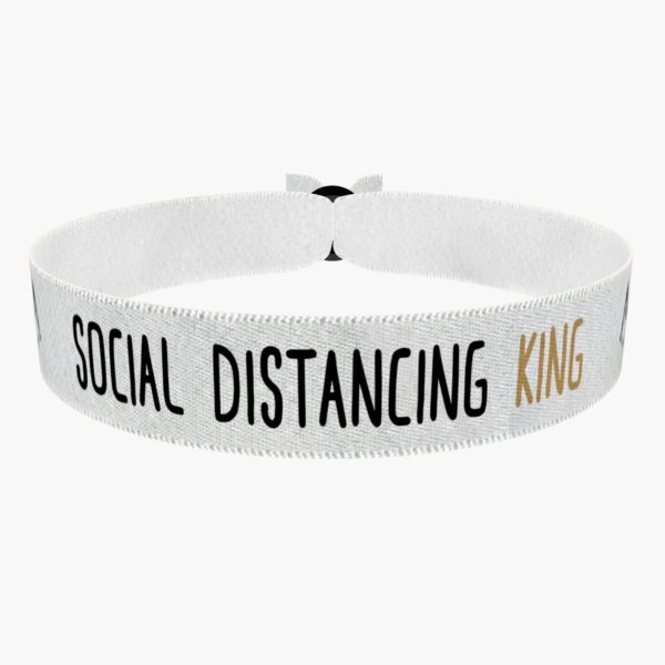 Social Distancing King weiß Stoffarmband - Ansicht 1