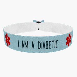 I am a diabetic blau Stoffarmband - Ansicht 1
