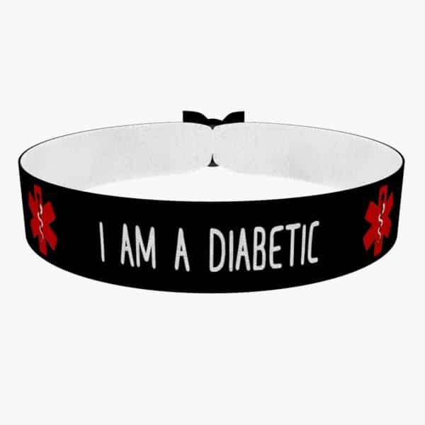 I am a diabetic schwarz Stoffarmband - Ansicht 1