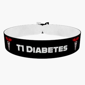 T1 Diabetes schwarz Stoffarmband - Ansicht 1