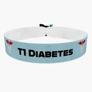 T1 Diabetes blau Stoffarmband - Ansicht 1