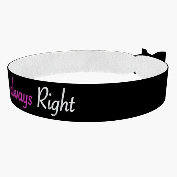 Ansicht von links vorne: Mrs. always Right Stoffarmband