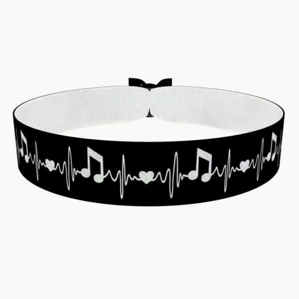 Ansicht von vorne: Music Heartbeat schwarz Stoffarmband