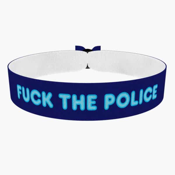 Fuck the Police blau Stoffarmband - Ansicht 1
