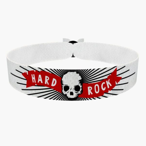 Ansicht von vorne: Hard Rock weiß Stoffarmband