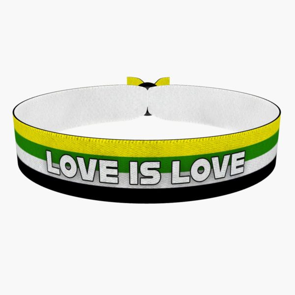 Skoliosexual - Love is Love weiß Stoffarmband - Ansicht 1