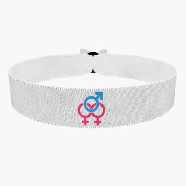 Bisexual Symbol weiß Stoffarmband - Ansicht 1