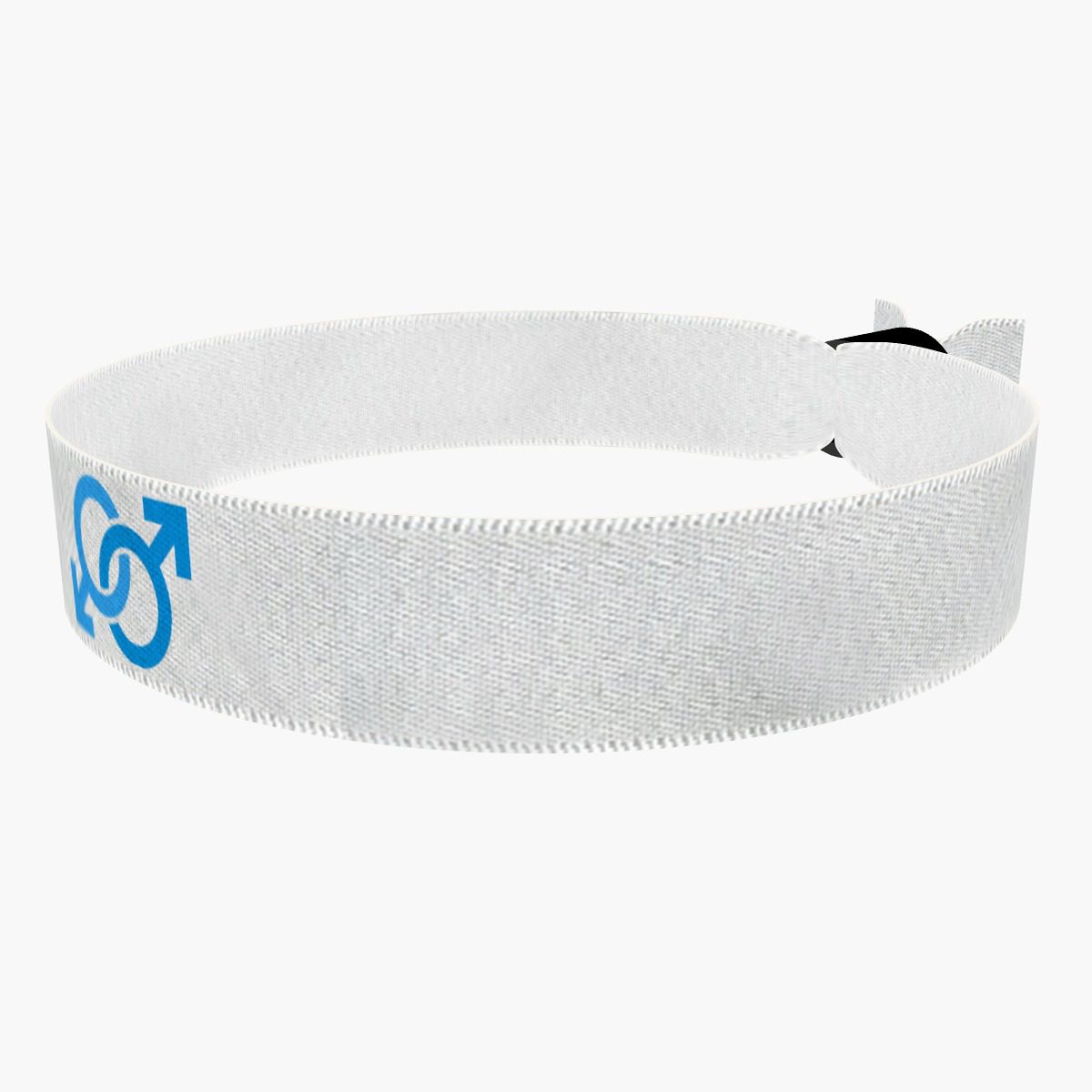 Ansicht von links vorne: Gay Symbol weiß 2 Stoffarmband