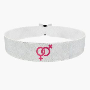 Lesbian Symbol weiß 2 Stoffarmband - Ansicht 1