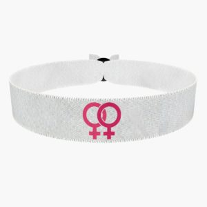 Lesbian Symbol weiß 3 Stoffarmband - Ansicht 1