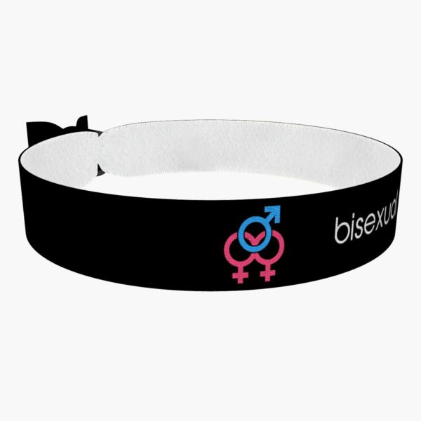 Bisexual Symbol Text schwarz Stoffarmband - Ansicht 5