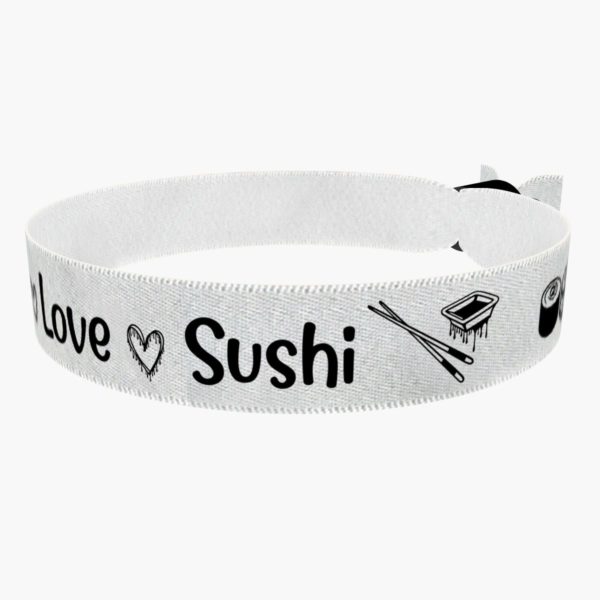 Peace Love Sushi weiß Stoffarmband - Ansicht 3