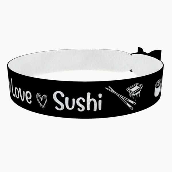Peace Love Sushi schwarz Stoffarmband - Ansicht 3