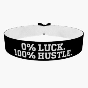 0% Luck 100% Hustle schwarz Stoffarmband - Ansicht 1
