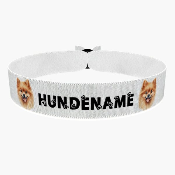 Ansicht von vorne: Huskey Stoffarmband anpassbar mit Name