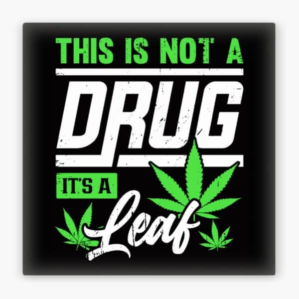 Ansicht von vorne: Kühlschrankmagnet Weed Leaf Spruch Design Spaß Geschenk