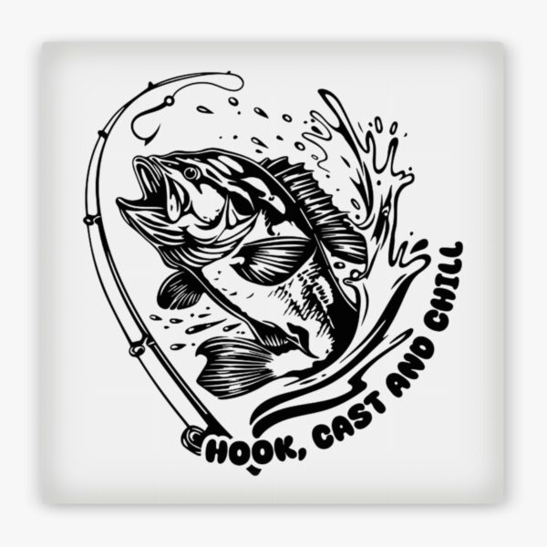 Ansicht von vorne: Kühlschrankmagnet Angeln Motiv Hook Cast and Chill Fischen