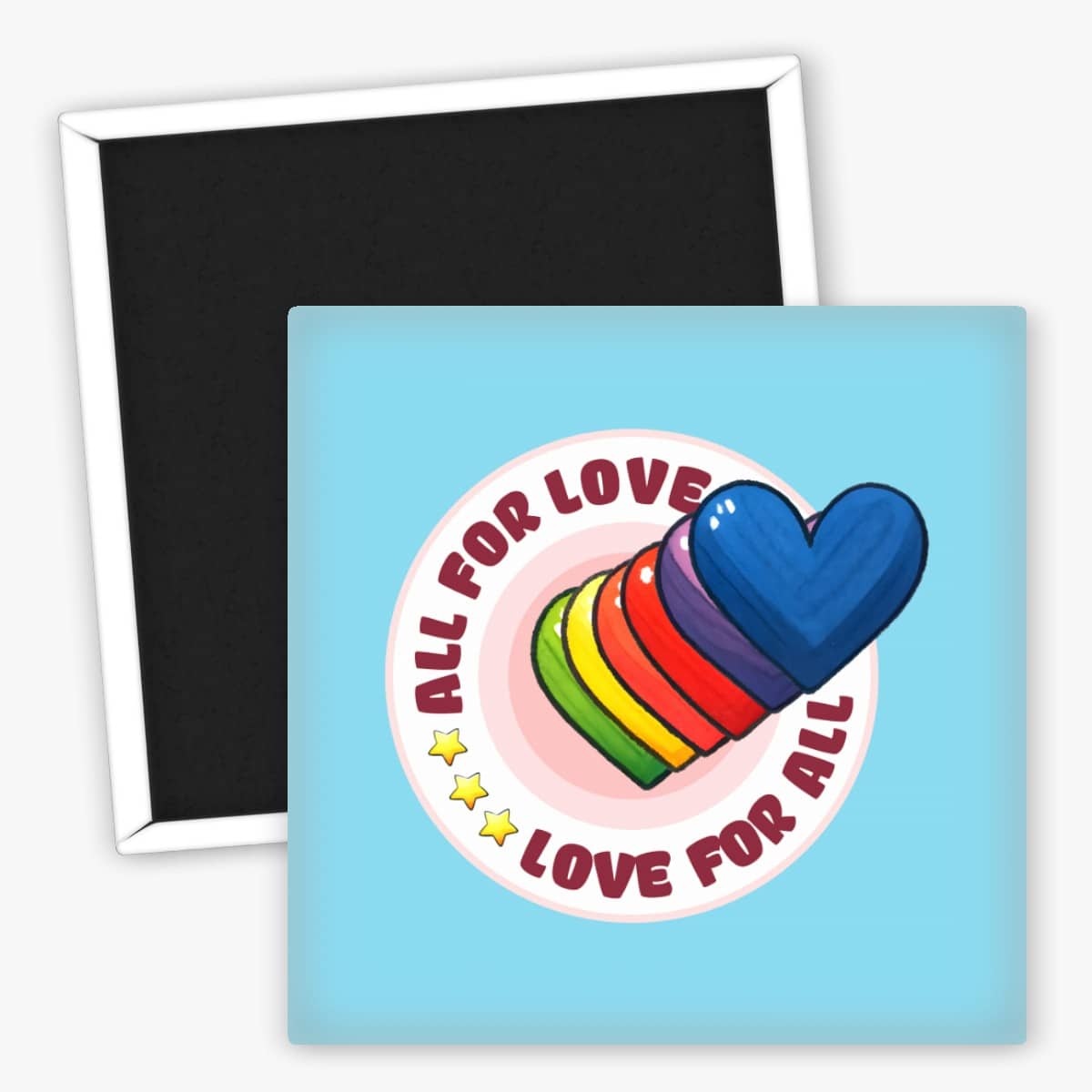 Produkt Kühlschrankmagnet All for Love LGBTQ Herzmotiv bunt