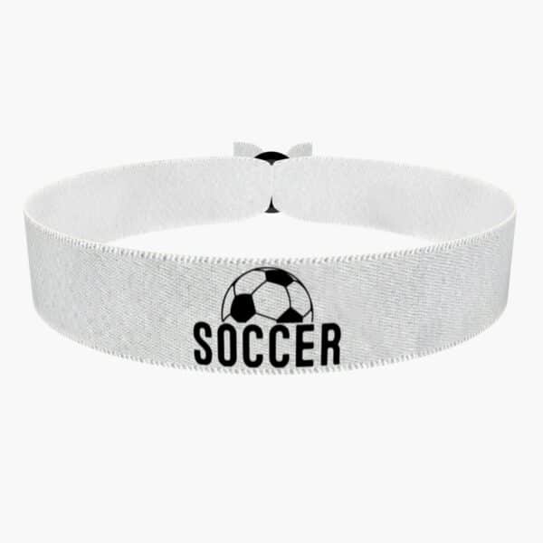 Ansicht von vorne: Sportliches Fußballmotiv Stoffarmband für aktive Lifestyle-Fans