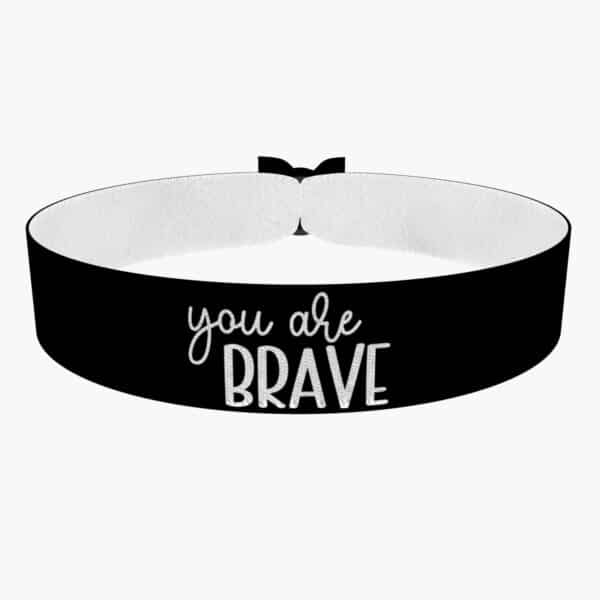 Ansicht von vorne: You are Brave Stoffarmband - Du bist mutig Armband