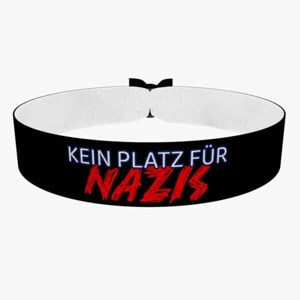 Ansicht von vorne: Kein Platz für Nazis Stoffarmband