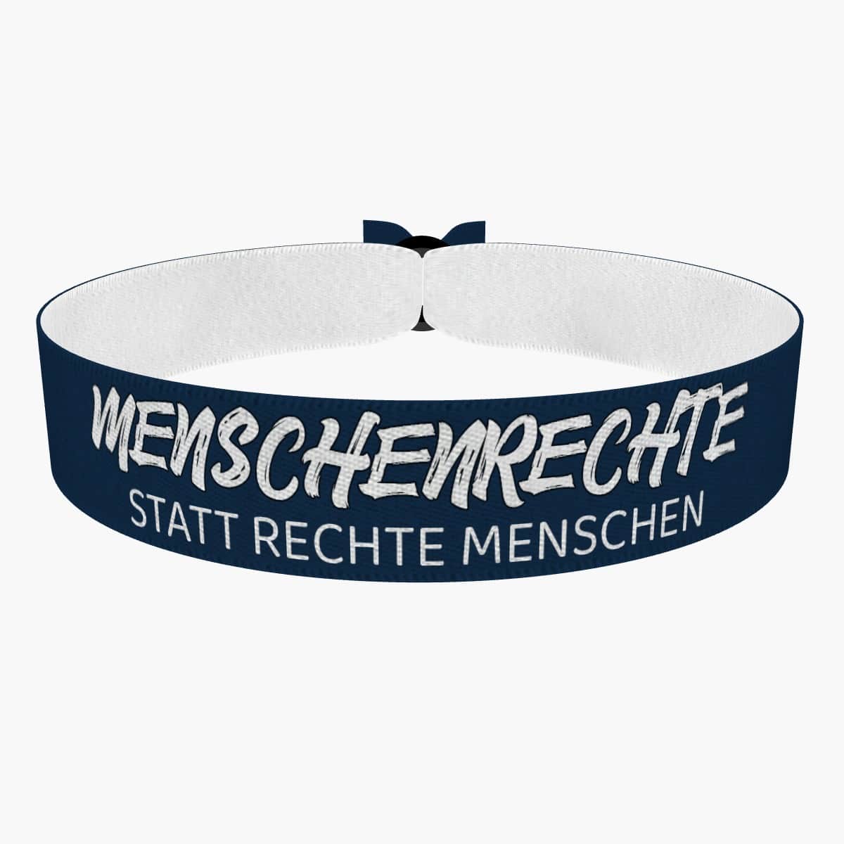 Produkt Menschenrechte statt rechte Menschen Stoffarmband dunkelblau