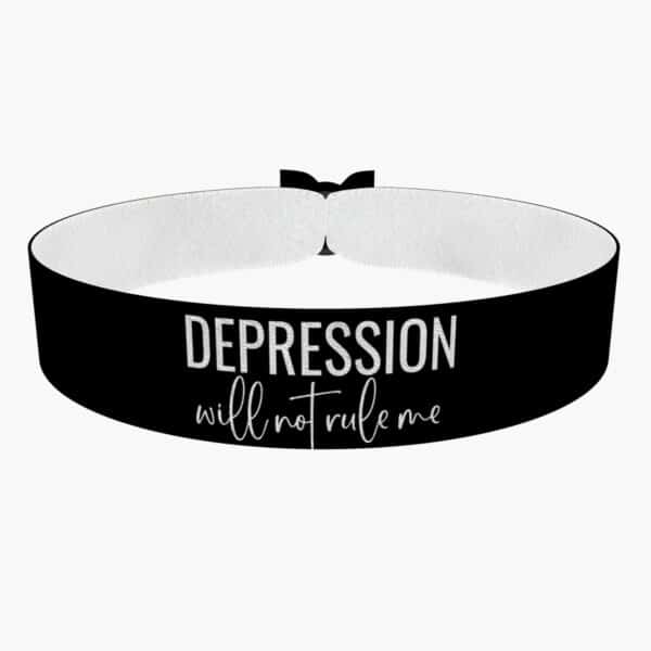 Ansicht von vorne: Depression will not rule me Stoffarmband