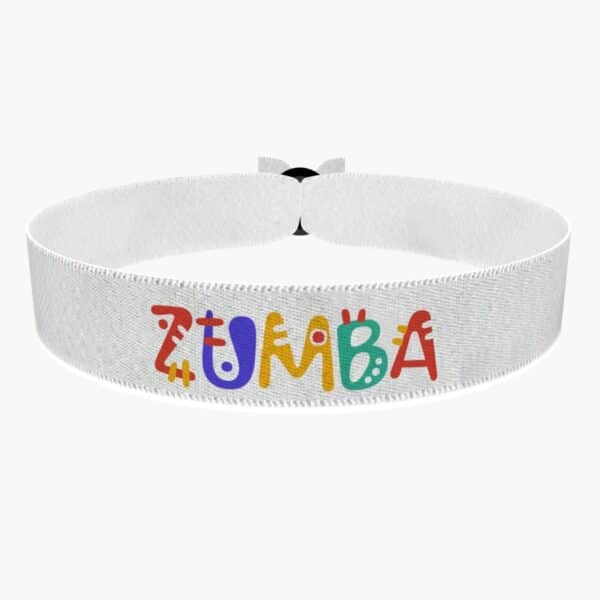 Ansicht von vorne: Zumba Stoffarmband weiß