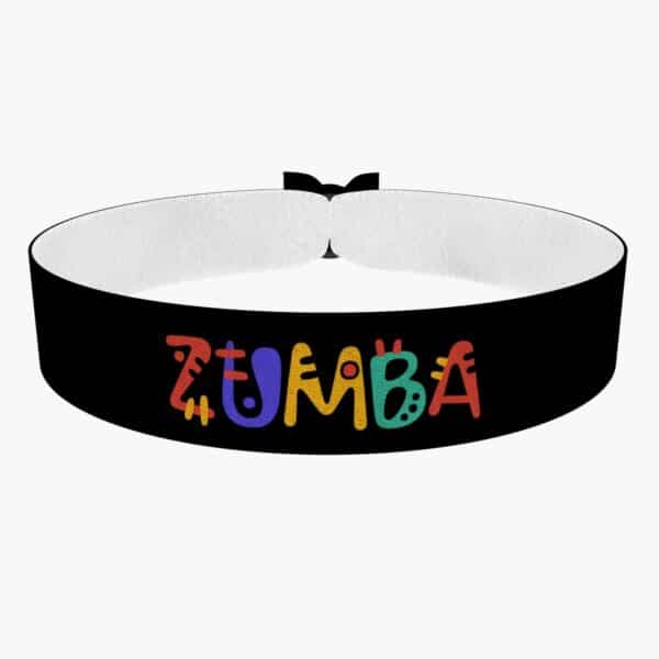 Ansicht von vorne: Zumba Stoffarmband schwarz