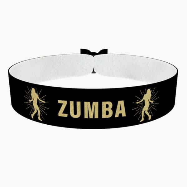 Ansicht von vorne: Zumba Tanz Stoffarmband schwarz