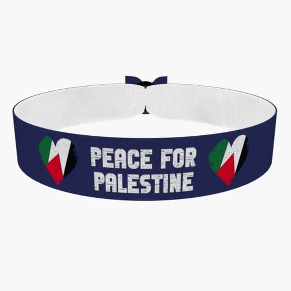Ansicht von vorne: Pease for Palestine Palästina Stoffarmband
