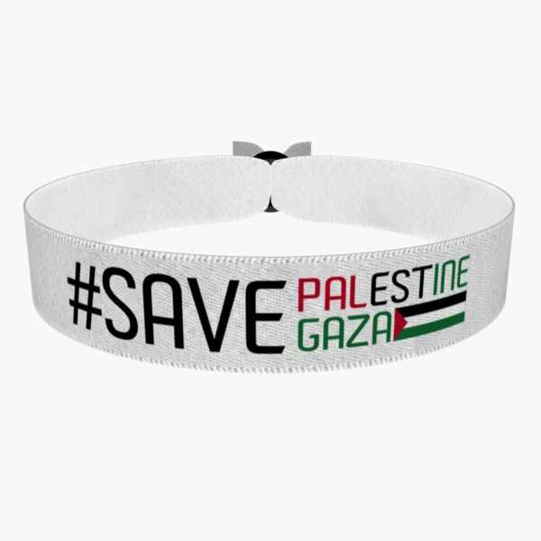 Ansicht von vorne: Save Palestine, save Gaza Palästina Stoffarmband