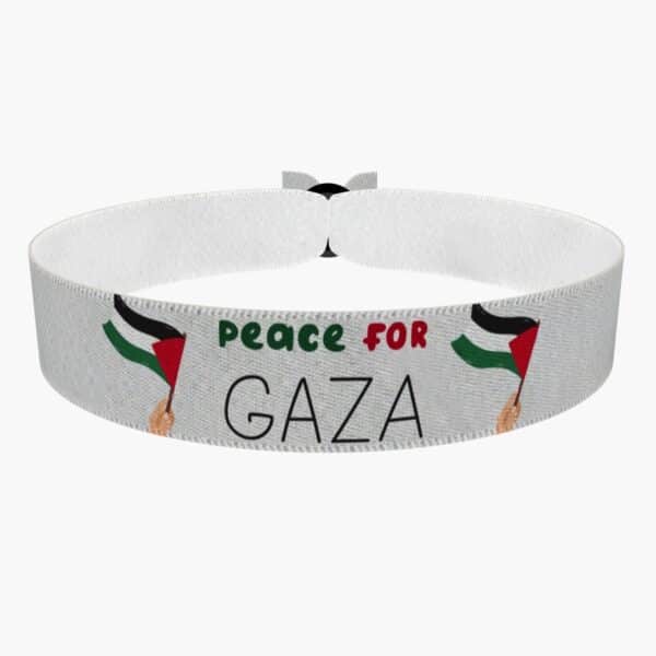 Ansicht von vorne: Peace for Gaza Palästina Stoffarmband